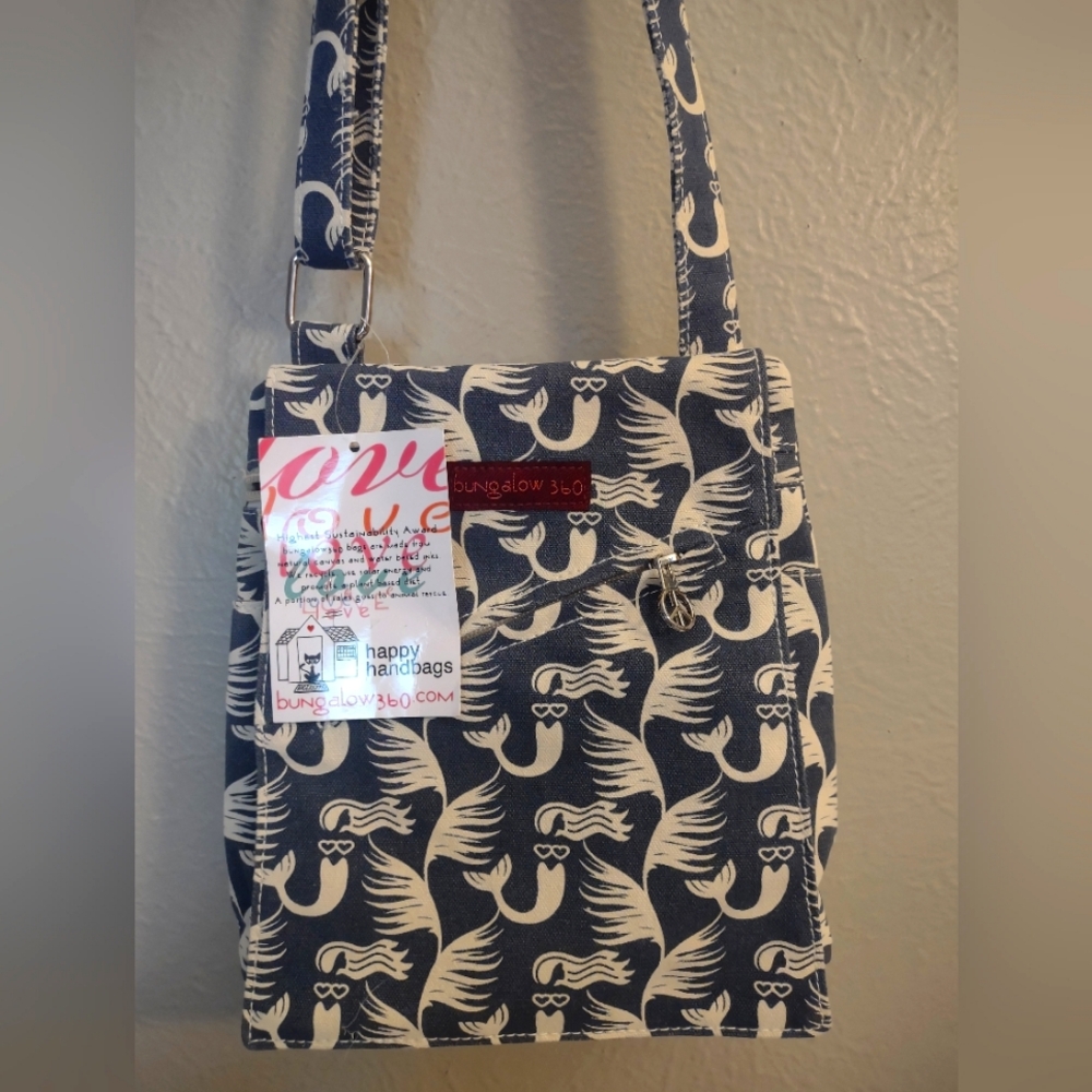 Bungalow 360 Small Messenger Crossbody Bag Mermaid Print